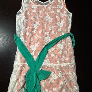 Flying Tomato Coral and Teal Lace Mini Dress